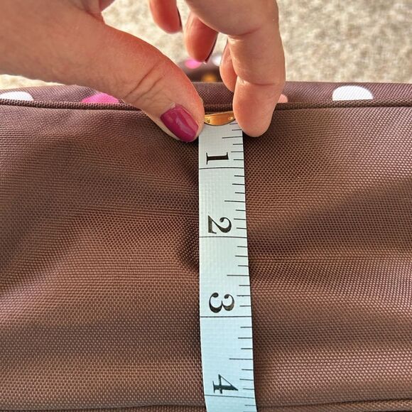 Pottery Barn Brown Polka Dots Travel Tote Bag and Small Toiletry Cosmetic Bag - Picture 9 of 14